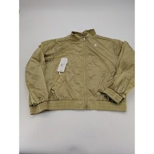 K-WAY Rain Jacket‎ Womens Size 8 Gold Zip up Light Regular Fit Satin